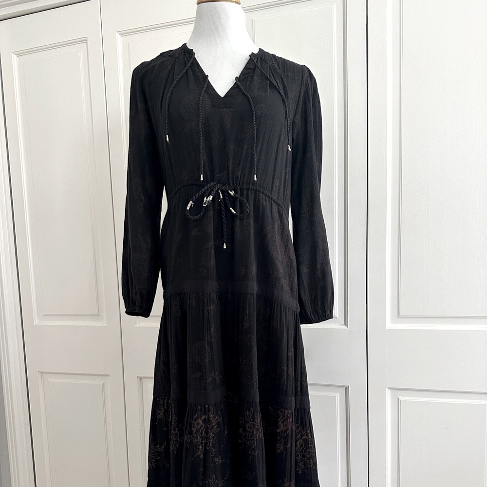 Ulla Johnson black long sleeve dress floral pattern size small